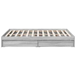 Berkfield Bed Frame with Drawers without Mattress Grey Sonoma 140x200 cm