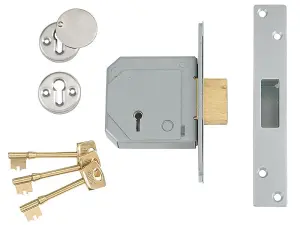 UNION 3G114E 5 Lever Mortice Deadlock C-Series 67mm 2.5in Satin Brass