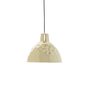 Interiors by Premier Leni Gold Finish Hammered Pendant Light 35cm