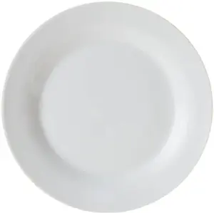 Dunelm White Rim 12 Piece Dinner Set, Industrial, Porcelain