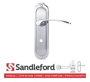 Sandleford Hainton Bathroom Door Handle Lever Set - Dual Tone Polished & Brushed Chrome