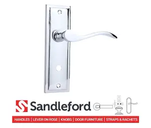 Sandleford Lupton Bathroom  Door Handle Lever Set - Polished Chrome