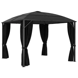 Berkfield Gazebo with Curtains 300x300x265 cm Anthracite