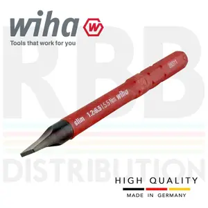 Wiha Slimbit Screwdriver Slotted 6.5mm Head 75mm 1000v VDE Electrician 34582