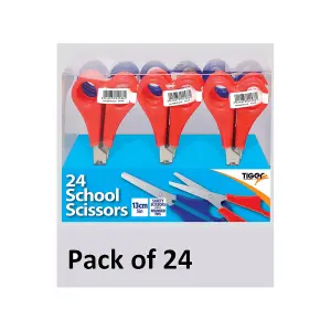 Tiger School Scissors (Pack of 24) Red/Blue (One Size)