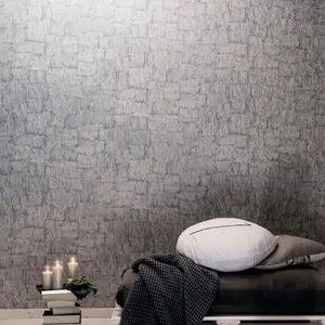 Galerie Air Collection Grey Torn Bark Sheen Textured  Wallpaper Roll