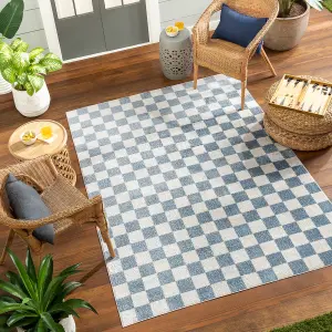 CHELSEA Machine Washable Checkered Area Rug 200 x 275 cm