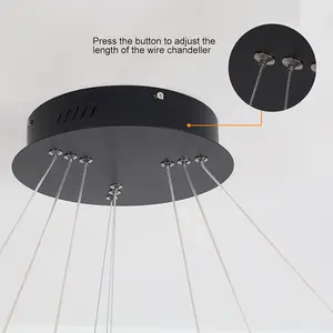 Garwarm 3-Ring  LED Dimmable Chandelier with Remote Control