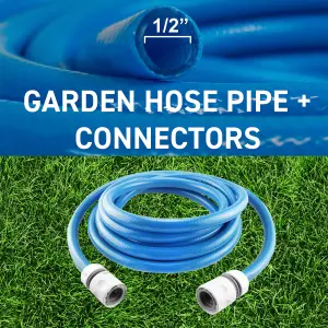 Certified blue drinking water hose for caravans,camping & motorhomes (with connectors) (10m)