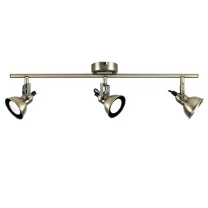 ValueLights Brunel Gold Ceiling Bar Spotlight and GU10 Spotlight LED 5W Warm White 3000K Bulbs