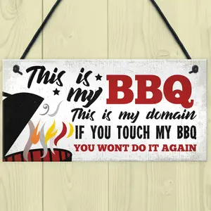 Red Ocean My BBQ Novelty Hanging Garden Sign SummerHouse Bar Man Cave Shed Plaque Gift For Him