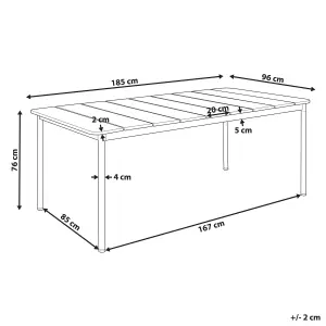 Garden Table Metal Dark Wood FLAVIA