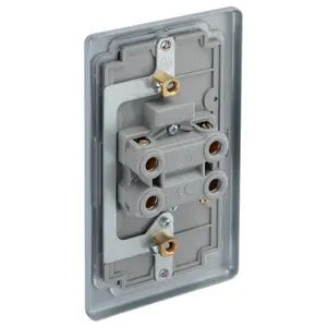 BG Metal Clad 45A Rectangular Large Plate Double Pole Switch With Power Indicator