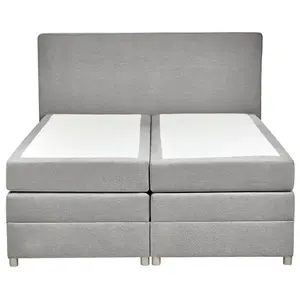 Fabric EU Super King Divan Bed Light Grey MINISTER