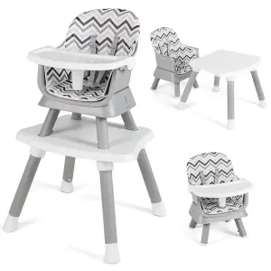 Costway 6-in-1 Baby High Chair Infant Feeding Chair Kids Stool w/Removable Tray & Cushion