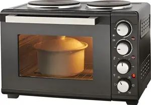 Quest Black 26L Twin Hob Convection Oven