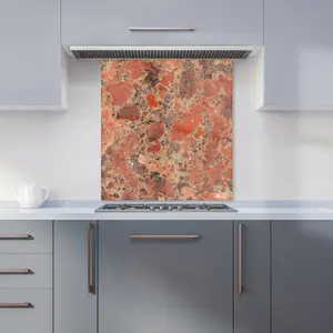 Authentic Terracotta Quartz Effect Premium Glass Kitchen Splashback W700mm x H750mm