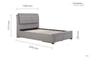 Birlea Valentino King Bed Grey