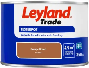 Leyland Trade Vinyl Matt Walls & Ceilings Emulsion Paint Orange Brown (RAL 8023) 350ml Tester