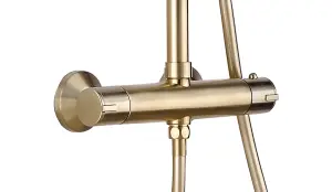 Keenware KBS-222 Bondi Midas Round Overhead Shower System: Brushed Brass