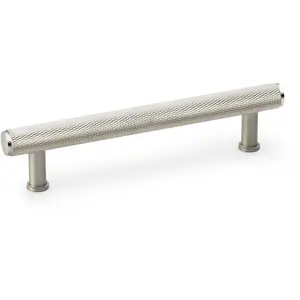 Knurled T Bar Pull Handle - Satin Nickel - 128mm Centres Premium Drawer Door