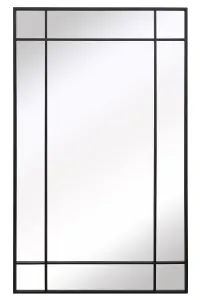 MirrorOutlet - The Genestra - Black Contemporary Wall & Leaner Garden Mirror 79"x 47" (200 x 120 cm)