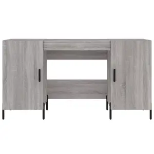 Berkfield Desk Grey Sonoma 140x50x75 cm Engineered Wood