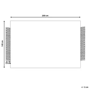 Wool Area Rug 140 x 200 cm Off-White and Black TACETTIN