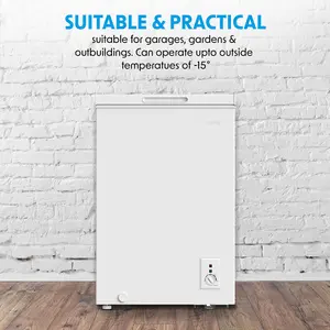 99L Chest Freezer - Efficient & Quiet -12 to -24 Degrees