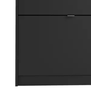 Shoes Shoe cabinet  w. 2 tilting doors and 1 layer Matt Black