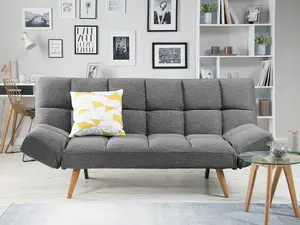 Beliani Retro Sofa Bed INGARO Dark Grey