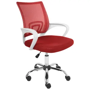 Beliani Minimalist Office Chair Red SOLID