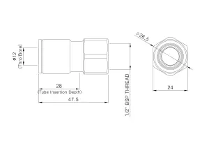 Flomasta Female Reducing Coupler (Dia)27mm (L)48mm ½"