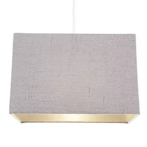 Modern and Sleek Grey Stitch Linen Fabric Rectangular Lamp Shade with Lining