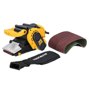 TOUGH MASTER Belt Sander 76x457mm Portable with Dust Collection Bag & 5 x Sanding Belts