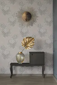 AS Creation Mata Hari Bird Feather Wallpaper Cream Grey 38009-2