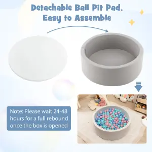 COSTWAY Foam Ball Pit 90 x 30cm Soft Round Ball Pool Baby Playpen w/ 200 Ocean Balls