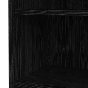 Prima Bookcase 2 Shelves With 2 Drawers + 2 File Drawers In Black Woodgrain