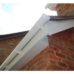 5 x White Half Round Fascia Gutter Brackets, Freeflow 112mm Rain Water Systems