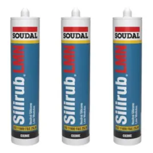 Soudal Silirub LMN Neutral Silicone - 300ml  - Brown (Pack of 3)