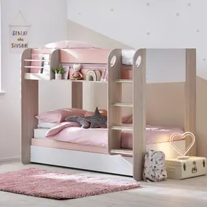 Anguiano Single (3') Standard Bunk Bed with Trundle Brown/White