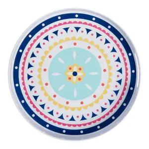 Interiors by Premier Easily Gripped Bazaar Tray, Scratch Resistant Round Tray, Floral Outdoor Tray, Lightweight Dining Tray