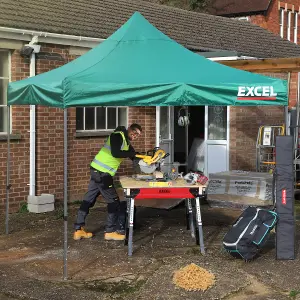 Excel Steel Gazebo 3m x 3m Green with Wheel Bag