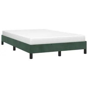 Berkfield Bed Frame without Mattress Dark Green 120x190 cm Small Double Velvet