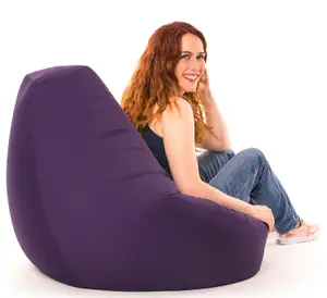 Adult Highback Beanbag for Indoors or Outdoors Ready Filled Bean bags - Purple