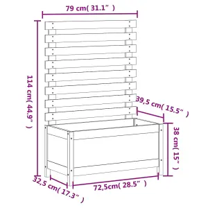 Berkfield Garden Planter with Rack White 79x39.5x114 cm Solid Wood Pine