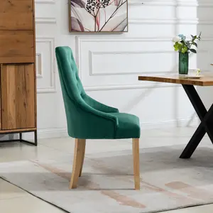 Ravenna Velvet Dining Chairs - Set of 2 - Green