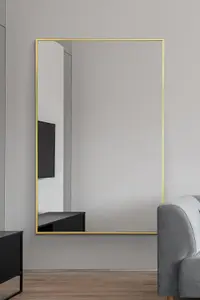 MirrorOutlet Artus - Gold Aluminium Edged Wall Mirror 47" X 31" (120 CM X 80 CM)