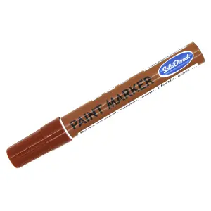 Oil-based Paint Marker Pen Permanent for Tyres Rubber Stone Leather Fabric Plastic Glass (Brown)