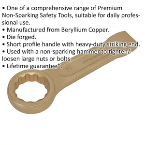 46mm Non-Sparking Ring End Slogging Spanner with Short Profile Striking End